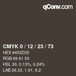 Color code: CMYK 0 / 12 / 23 / 73 | qconv.com