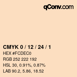 Color code: CMYK 0 / 12 / 24 / 1 | qconv.com