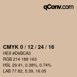 颜色代码: CMYK 0 / 12 / 24 / 16 | qconv.com