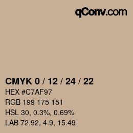 Color code: CMYK 0 / 12 / 24 / 22 | qconv.com