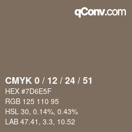 Color code: CMYK 0 / 12 / 24 / 51 | qconv.com