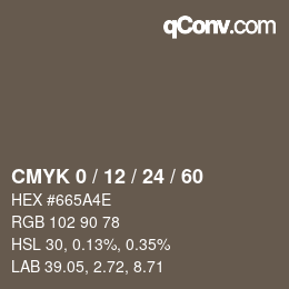 Color code: CMYK 0 / 12 / 24 / 60 | qconv.com