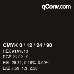 Color code: CMYK 0 / 12 / 24 / 90 | qconv.com