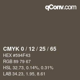 Color code: CMYK 0 / 12 / 25 / 65 | qconv.com