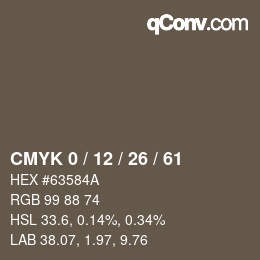 Color code: CMYK 0 / 12 / 26 / 61 | qconv.com