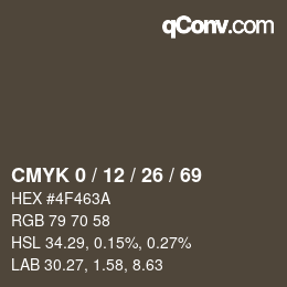 Color code: CMYK 0 / 12 / 26 / 69 | qconv.com