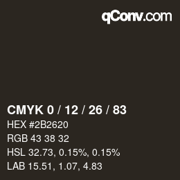 Color code: CMYK 0 / 12 / 26 / 83 | qconv.com