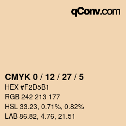 Color code: CMYK 0 / 12 / 27 / 5 | qconv.com