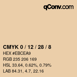 颜色代码: CMYK 0 / 12 / 28 / 8 | qconv.com
