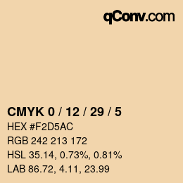 Color code: CMYK 0 / 12 / 29 / 5 | qconv.com