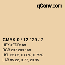 Color code: CMYK 0 / 12 / 29 / 7 | qconv.com