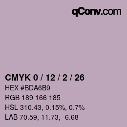 Color code: CMYK 0 / 12 / 2 / 26 | qconv.com