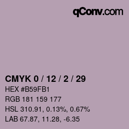 カラーコード: CMYK 0 / 12 / 2 / 29 | qconv.com