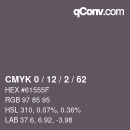 カラーコード: CMYK 0 / 12 / 2 / 62 | qconv.com