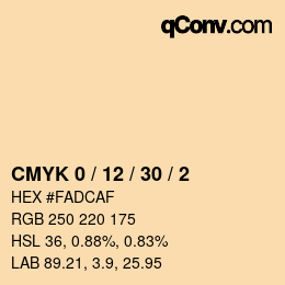 Color code: CMYK 0 / 12 / 30 / 2 | qconv.com