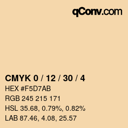 カラーコード: CMYK 0 / 12 / 30 / 4 | qconv.com
