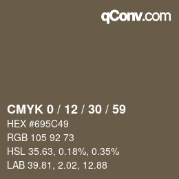 Color code: CMYK 0 / 12 / 30 / 59 | qconv.com