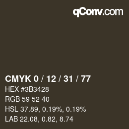 Color code: CMYK 0 / 12 / 31 / 77 | qconv.com