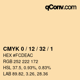 Color code: CMYK 0 / 12 / 32 / 1 | qconv.com