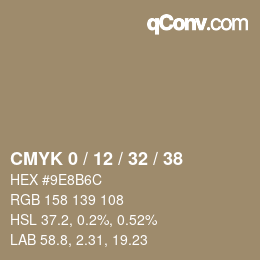 カラーコード: CMYK 0 / 12 / 32 / 38 | qconv.com