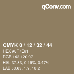 カラーコード: CMYK 0 / 12 / 32 / 44 | qconv.com