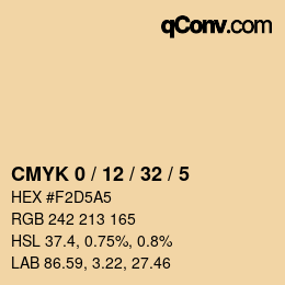 カラーコード: CMYK 0 / 12 / 32 / 5 | qconv.com