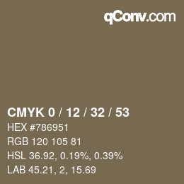 颜色代码: CMYK 0 / 12 / 32 / 53 | qconv.com