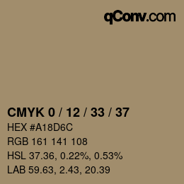 Farbcode: CMYK 0 / 12 / 33 / 37 | qconv.com