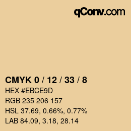 Color code: CMYK 0 / 12 / 33 / 8 | qconv.com