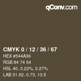 Código de color: CMYK 0 / 12 / 36 / 67 | qconv.com