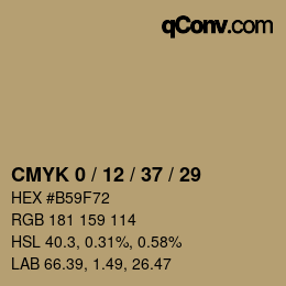 Código de color: CMYK 0 / 12 / 37 / 29 | qconv.com