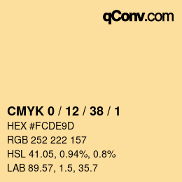 颜色代码: CMYK 0 / 12 / 38 / 1 | qconv.com