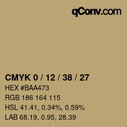 Código de color: CMYK 0 / 12 / 38 / 27 | qconv.com