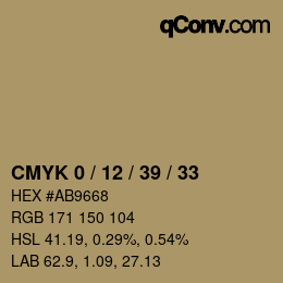 Color code: CMYK 0 / 12 / 39 / 33 | qconv.com