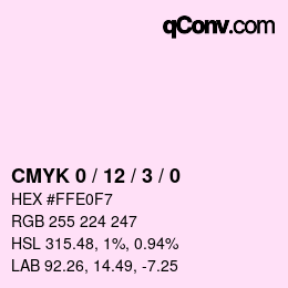 Color code: CMYK 0 / 12 / 3 / 0 | qconv.com