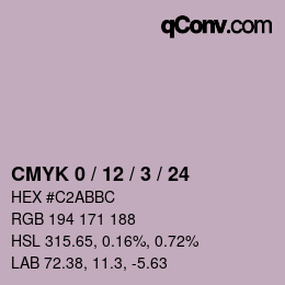 颜色代码: CMYK 0 / 12 / 3 / 24 | qconv.com