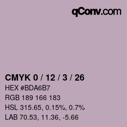 カラーコード: CMYK 0 / 12 / 3 / 26 | qconv.com