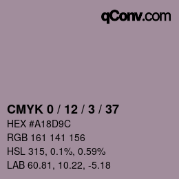 カラーコード: CMYK 0 / 12 / 3 / 37 | qconv.com
