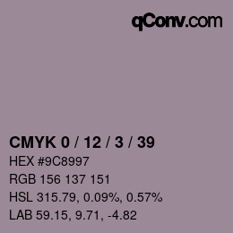 Color code: CMYK 0 / 12 / 3 / 39 | qconv.com