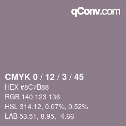 Color code: CMYK 0 / 12 / 3 / 45 | qconv.com