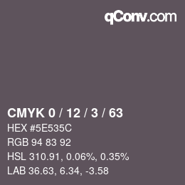 Color code: CMYK 0 / 12 / 3 / 63 | qconv.com