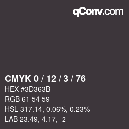 Farbcode: CMYK 0 / 12 / 3 / 76 | qconv.com