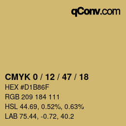 Color code: CMYK 0 / 12 / 47 / 18 | qconv.com