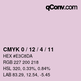 カラーコード: CMYK 0 / 12 / 4 / 11 | qconv.com