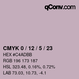 Color code: CMYK 0 / 12 / 5 / 23 | qconv.com