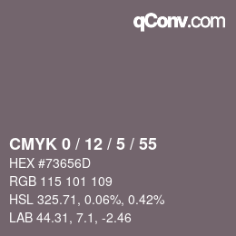 Color code: CMYK 0 / 12 / 5 / 55 | qconv.com