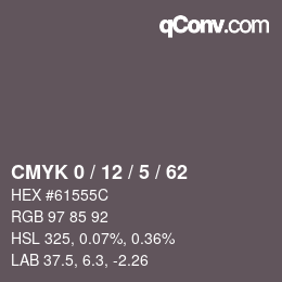 カラーコード: CMYK 0 / 12 / 5 / 62 | qconv.com