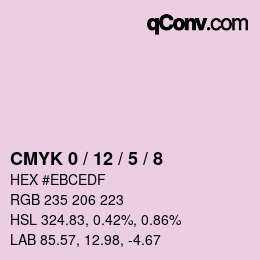 Farbcode: CMYK 0 / 12 / 5 / 8 | qconv.com