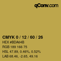 Color code: CMYK 0 / 12 / 60 / 26 | qconv.com