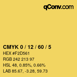 Color code: CMYK 0 / 12 / 60 / 5 | qconv.com